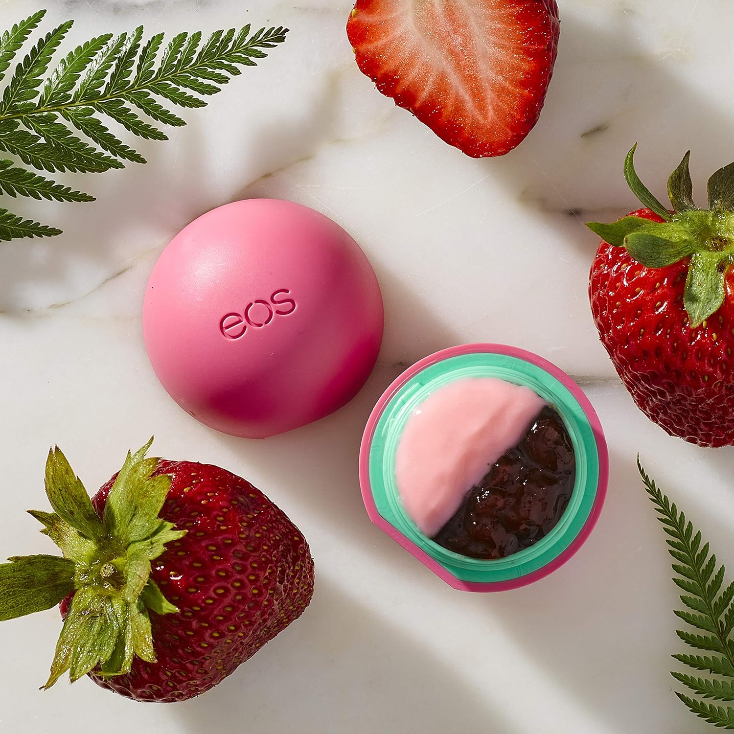 eos USDA Organic Lip Balm - Strawberry Sorbet | Lip Care to Moisturize Dry Lips | 100% Natural and Gluten Free | Long Lasting Hydration | 0.25 oz: Beauty