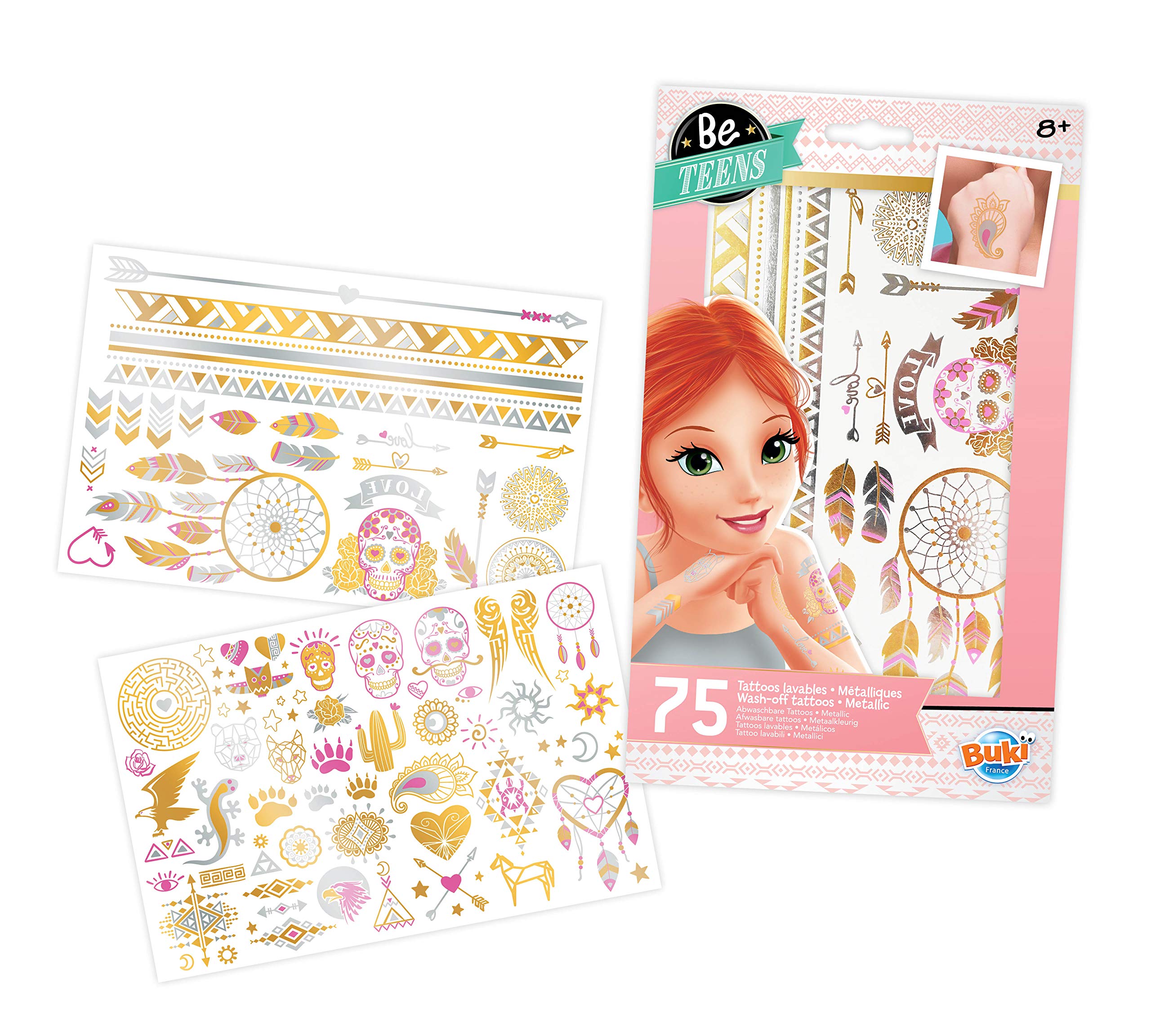 BUKI France TA002 75 Washable Tattoos-Metallic