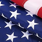 American Flag 4x6 FT Outdoor - American Flags for Outside, Deluxe US Flag 4 x 6 Heavy Duty Outdoor with Luxury Embroidered Stars, Brass Grommets and Sewn Stripes, Deluxe 4x6 FT American Flag