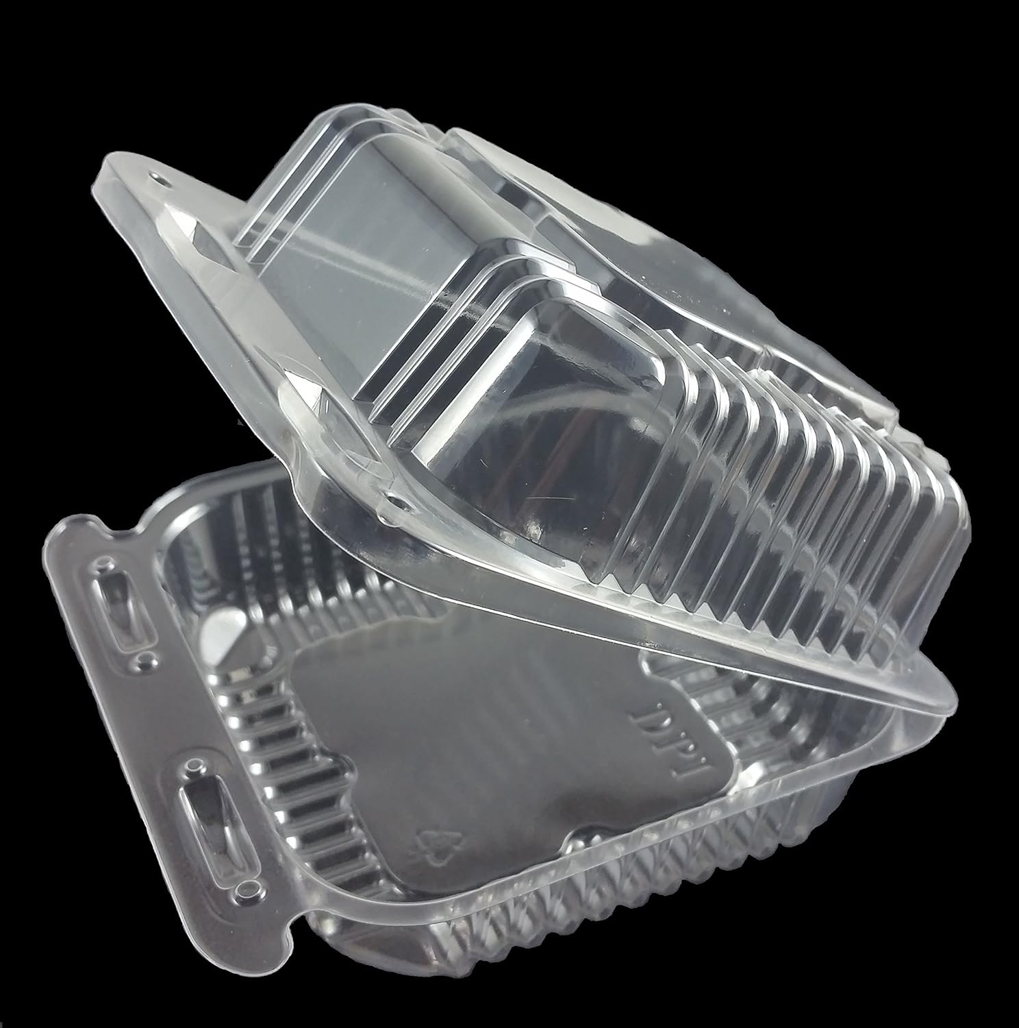 Plastic Clear Hinged Containers 51/4" x 55/8 Square