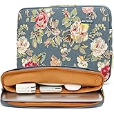 kayond Water-Resistant Canvas 14.1 Inch Laptop Sleeve-Blue Water Hyacinth