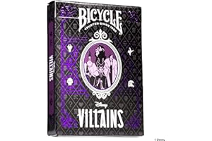 Bicycle Disney Villains Playing Cards - Features 12 Disney Villains Including Scar, Maleficent, Ursula, and More - Green or Purple Playing Cards (Colors May Vary)