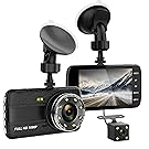 Dash Cam, TenTenCo 4.0" Dash Camera for Cars with Full HD 1080P Front + VGA Rear, 170 Degree Super Wide Angle Cameras, 4.0" IPS Display, G-Sensor, Night Vision, WDR, Loop Recording