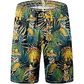 FT FENTENG Mens Swim Trunks Quick Dry Board Shorts with Mesh Lining, Breathable Surf Beach Shorts Swimwear Bathing Suits