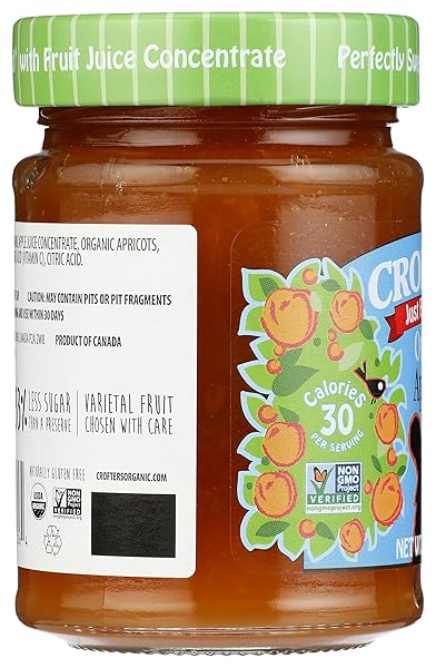 CROFTERS ORGANIC APRICOT JUST FRUIT SPREAD, 10 OZ