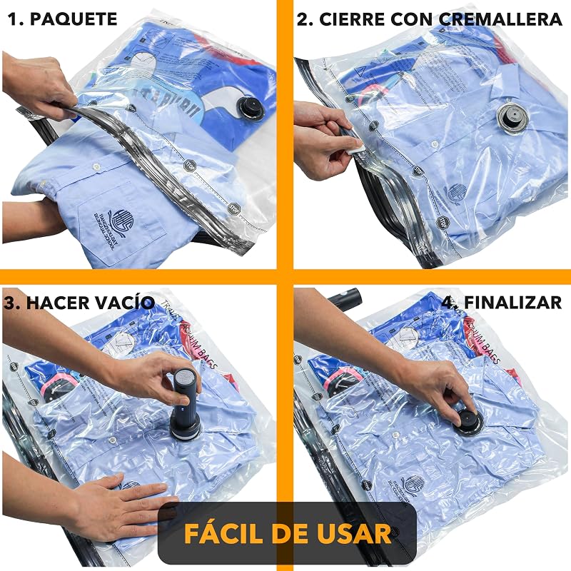 Bolsas Vacío Ropa Viaje con Bomba de Vacío Inalámbrica, 18 Bolsas — foto 5 de 5