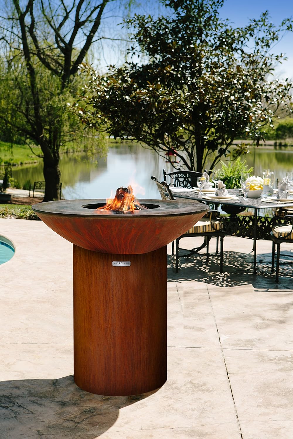 Arteflame Classic 40 Grill With A High Round Base Combination Charcoal Plancha Grill Griddle Wood Fire Pit And Art Designed To Last A Lifetime Made In The Usa Amazon Ca Tools Home