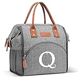 DTBG Initial Lunch Bag for Women Ladies Reusable