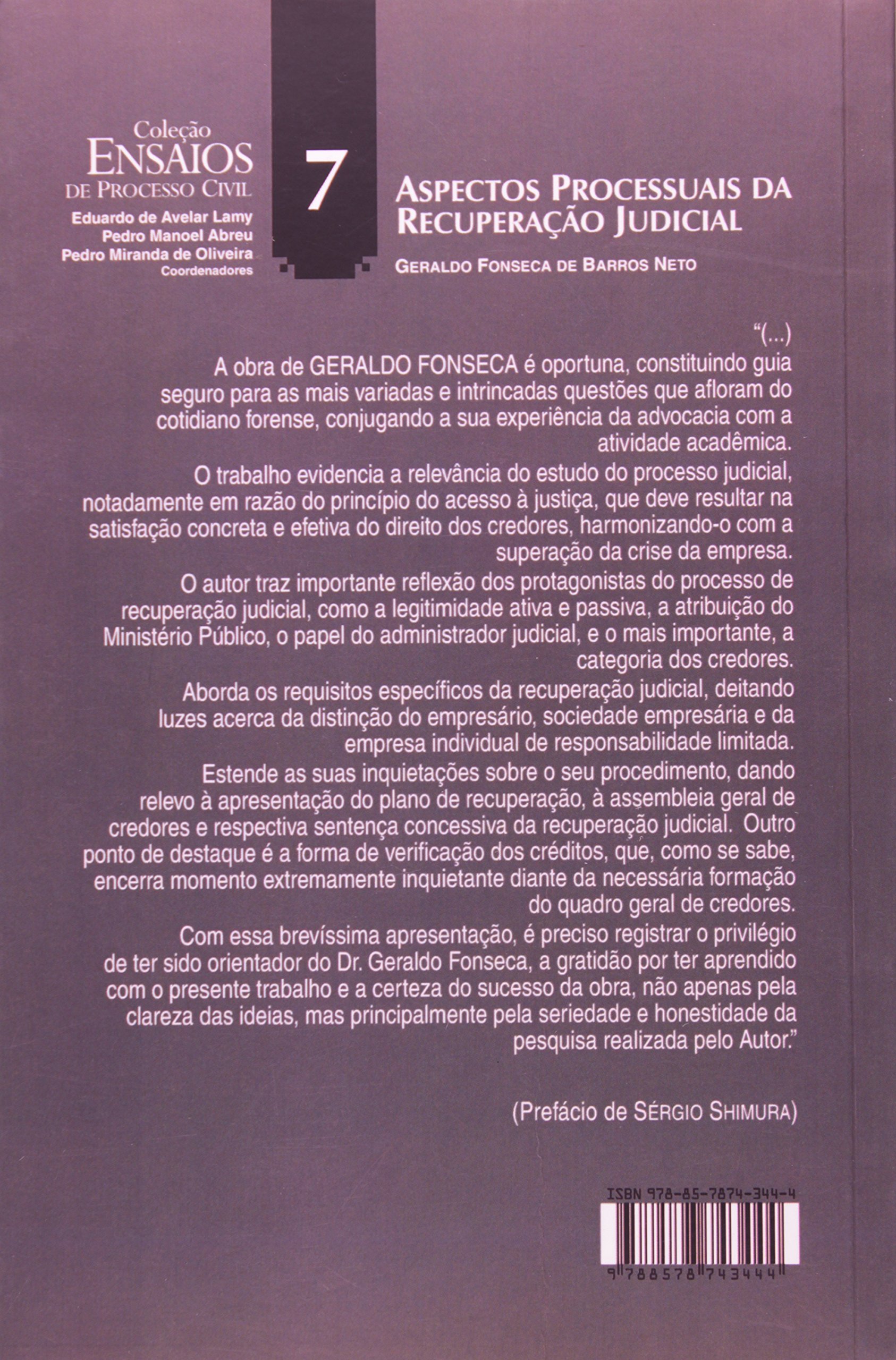 Aspectos Processuais da Recuperação Judicial - 9788578743444 - Livros na  Amazon Brasil