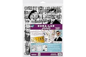 Grafix Dura-Lar Prints - Grungy Vibes by Cat Kerr, Pre-Printed .005" Clear and Matte 8.5x11 Films, Perfect Additions to Journals, Paper Crafts and Mixed Media Projects, Pack of 6 Sheets