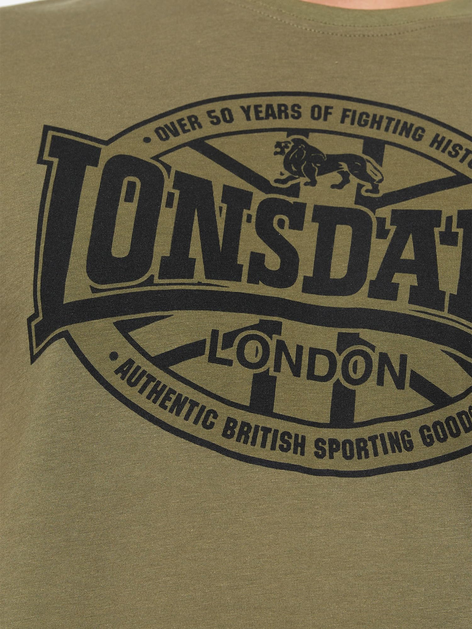 Lonsdale Herren T-Shirt Normale Passform Doppelpack MORHAM Black/Olive L 117432 4