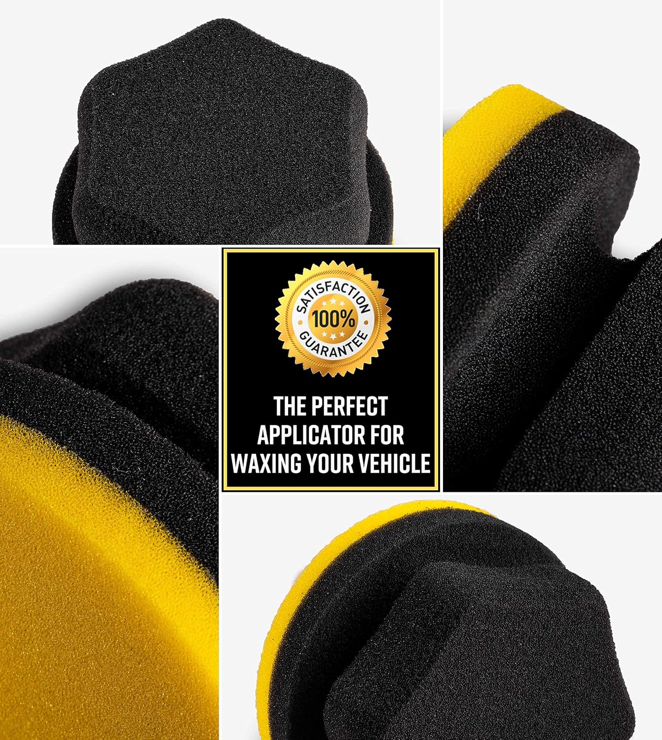 Adam's Yellow Hex Grip Car Wax Foam Applicator - Car Detailing Tool for Waxing Kit Glaze Sealant Liquid Paste Wax Ceramic Coating | Paint & Auto Part Accessories | Car Wash Kit Cleaning Supplies: Automotive