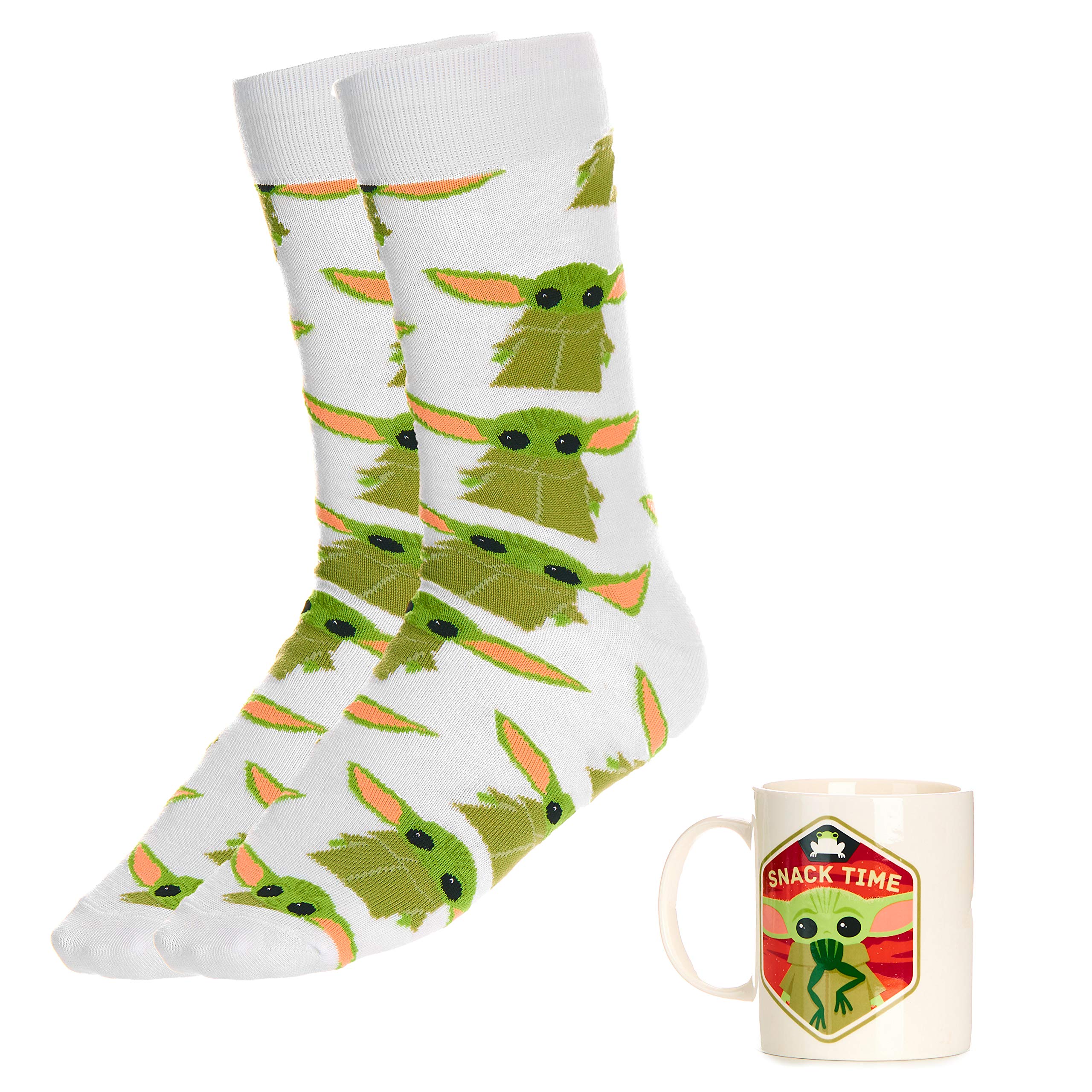 THE MANDALORIAN Child Grogu Mug and Socks Gift Set - Officially Licensed Baby Yoda Ceramic Cup and Unisex Sock Set for Star Wars Fans, Novelty Gift | Paladone