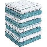 Bumble Dish Cloths (8 Pack) | 12" x 12" | 100% Cotton Kitchen Towels | 405 GSM | Soft, Highly Absorbent & Durable Dish Towels for Kitchen | Aqua
