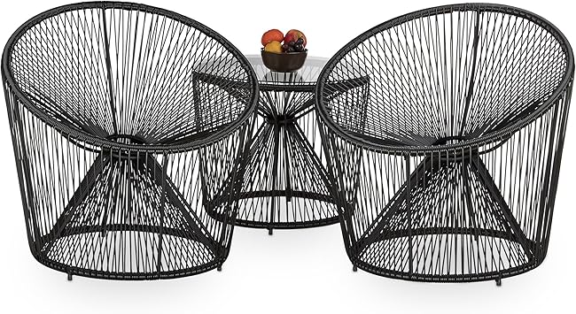 Relaxdays Raya Deluxe Set Of 2 Garden Chairs Mexican 60s Style