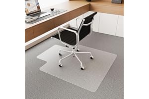HOMEK Office Chair Mat for Carpet, 53" x 45" Studded Desk Chair Mat for Low Pile Carpeted Floors, Transparent Carpet Protector Mat for Office Chairs