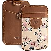 POCKT Slim Card Holder Wallet For Men and Women - Minimalist Front Pocket Wallet Elastic Credit Card Holder Genuine Leather RFID Blocking Card Case Wallets | Bloom