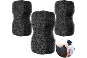 Eaasty 3 Pcs Horse Groomer Sponge Scrubber Massager Horse Grooming Brush Kit Supplies Large Soft Care for Cleaning Washing Bathing, Black, 4.33 x 7.87 x 2.56 Inch