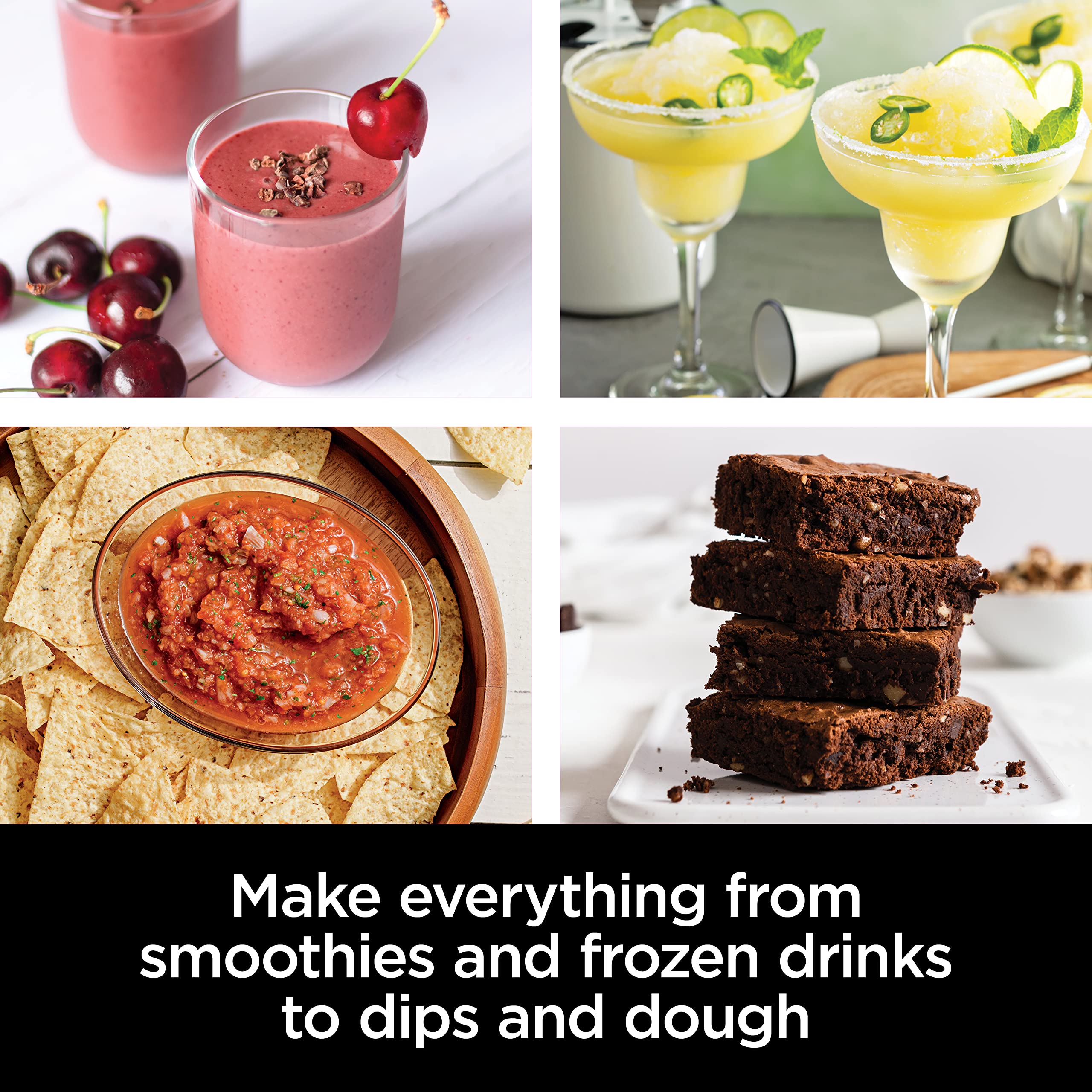 Licuadora Ninja, sistema de cocina compacto, 1200 W, 3 funciones para batidos, masa y bebidas congeladas con Auto-IQ, 72 oz.* Jarra de licuadora, 40 oz. Tazón del procesador y 18 oz. Taza individual, gris, AMZ493BRN