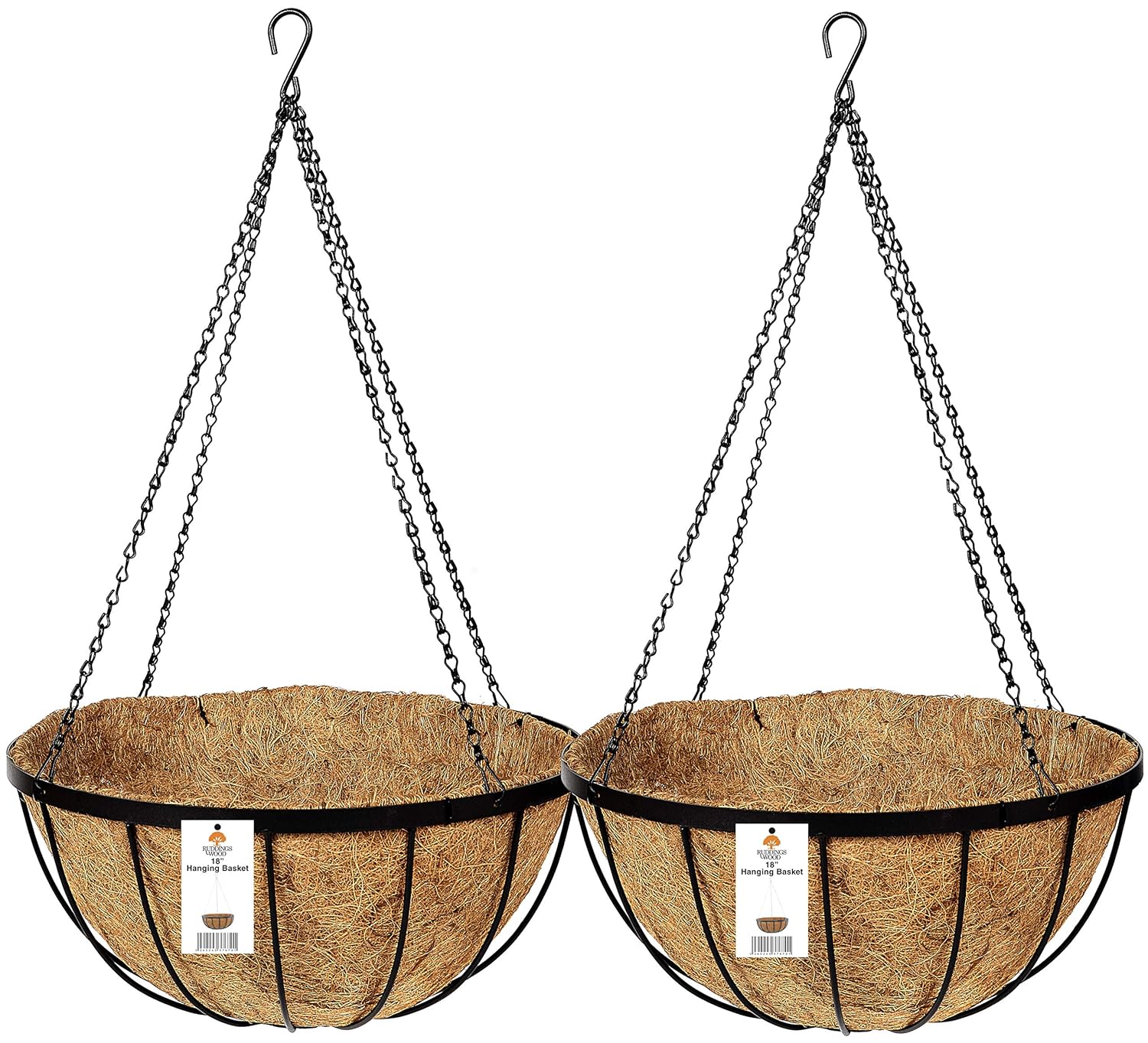 6 X 12" WIRE HANGING BASKET 30CM ROUND BOTTOM BASKETS METAL PLANTER