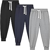 Resinta 3 Pack Toddler Boys Sweatpants Kids Active Jogger Pants Boys Casual Athletic Pull On Pants with Drawstring Pockets
