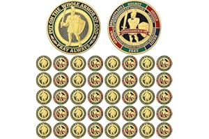 Nosiny 40 Pcs Put on The Whole Armor of God Coins Bulk Christian Challenge Coins Metal Commemorative Prayer Gifts for Men Collectors, Religious Church Party Military Souvenir(Vivid)