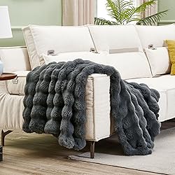 DREAMNINE Extra Soft Fuzzy Faux Rabbit Fur Throw