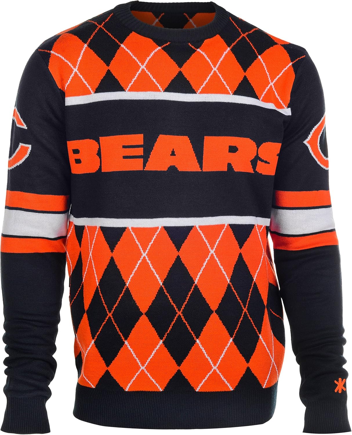 Klew Chicago Bears Exclusive Argyle Sweater Medium Clothing