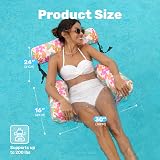 Sloosh Inflatable Pool Float Hammock Chairs 2 Pack Flower Pattern view 5