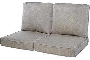 Quality Outdoor Living 29-GY02LV Loveseat Cushion, 4 Piece Assortment, Gray 2 Count