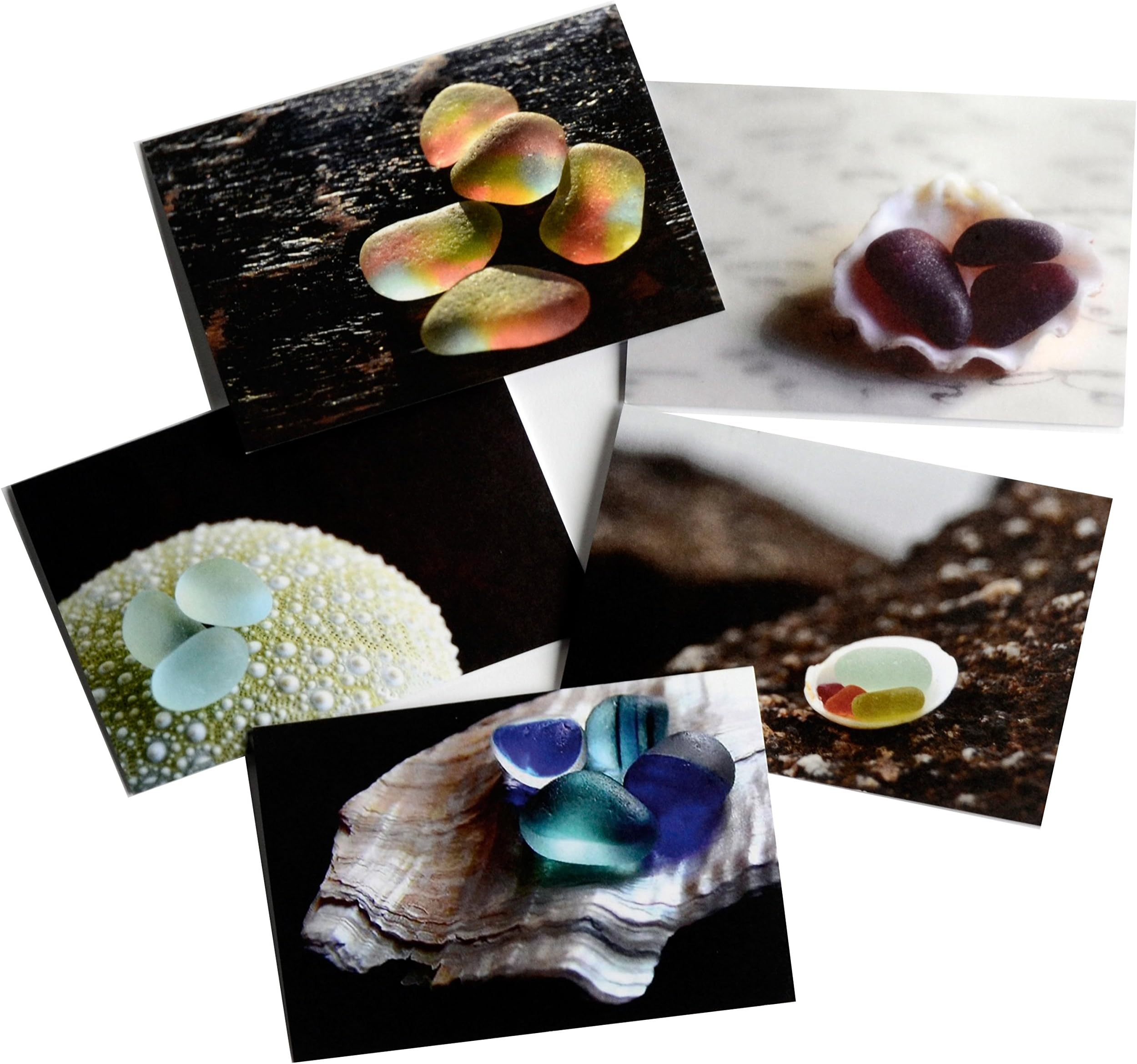 Sea Glass Note Cards 10 3.5" x 5" All-Occasion Blank Cards with White Envelopes