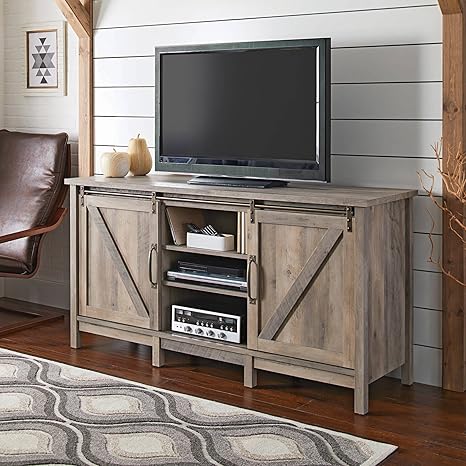 Ava Furniture Modern Tv Stand For Tvs Up To 60 Rustic Gray