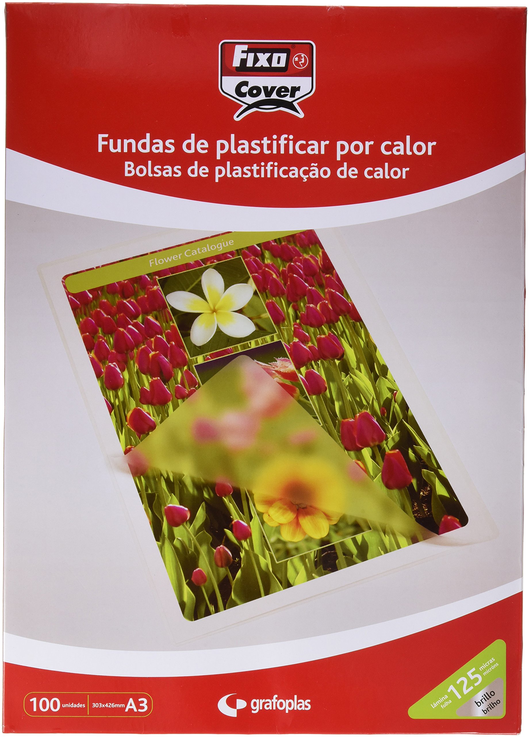 Fixo 1021000 – Box of 100 A4 Laminating Pouch A3, Gloss, 303 x 426 mm 125 my
