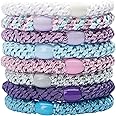 L. Erickson Grab & Go Pony - Purple Daze - 8 Pack Ponytail Holder Hair Ties - Mixed Purples