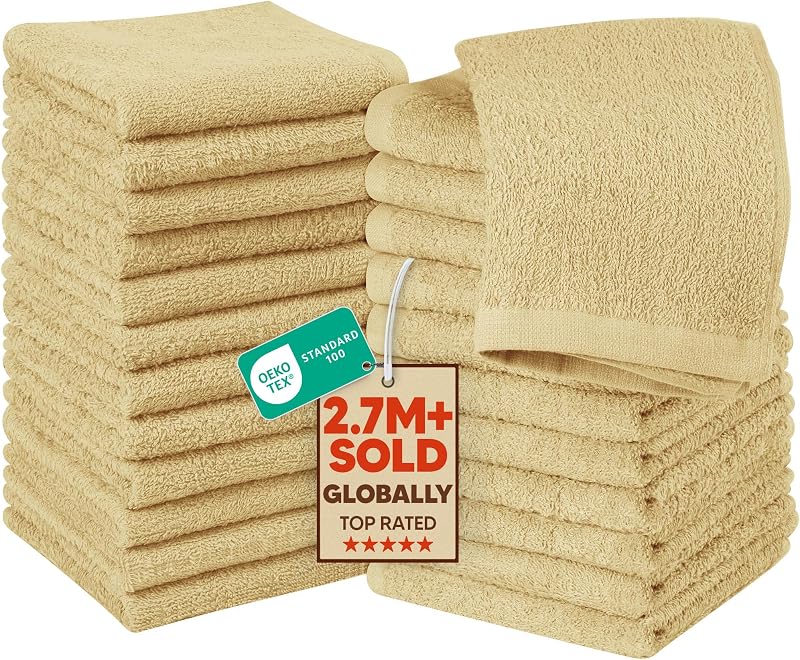 Utopia Towels Flannel Face Cloths Set 24 Pack 30x30 cm 100% Cotton Navy