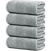 Tens Towels 4 Piece Extra Large Bath Towels 30 x 60 Inches, Cool Grey | 100% Cotton, Larger &amp; Lighter Weight, Quicker to Dry, Super Soft and Absorbent, Perfect for Bathroom