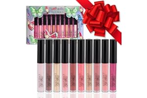 Enchante Ellen Tracy 10 Pc Lip Gloss Collection, Shimmery Lip Glosses for Women and Girls, Long Lasting Lip Gloss Set with Rich Varied Colors, Great Holiday and Birthday Gift