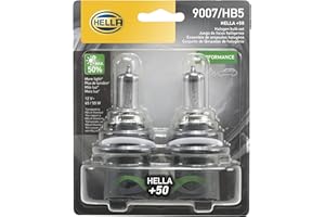 HELLA 9007P50TB Twin Blister +50 Performance Bulb, 12V, 65/55W, 2 Pack
