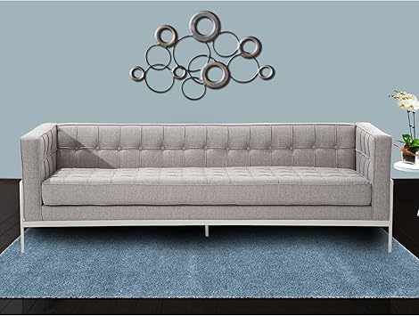 Amazon Com Armen Living Andre Sofa In Grey Tweed And Brushed