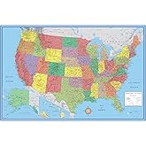 Swiftmaps 32x50 United States Classic Premier Blue Oceans 3D Wall Map Poster (Laminated)