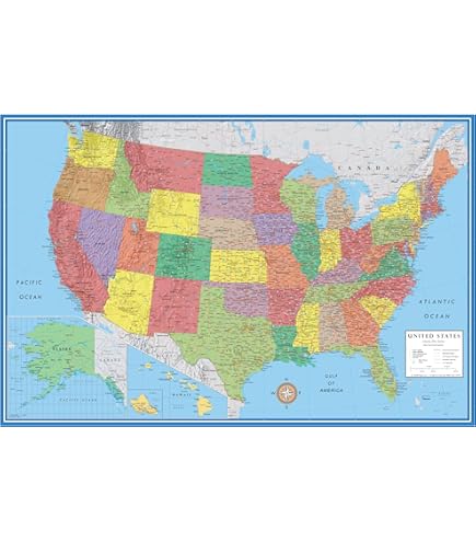 Amazon.com : National Geographic: United States Classic Wall Map