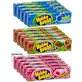 Hubba Bubba Bubble Gum Variety Pack of 15 - Original, Blue Raspberry, Strawberry - 3 Flavors of Hubba Bubba Gum - Gum with Liquid Center - Bundle with Ballard Products Pocket Bag