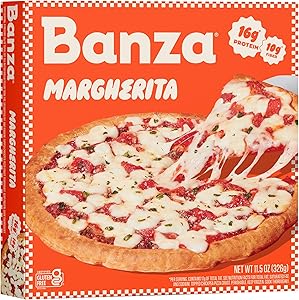 Banza Margherita Frozen Pizza from Chickpeas - High Protein, Gluten Free, 10.9oz