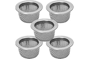 BULEVINA 5 PCS Premium Double Filter Cocktail Smoker Screen Bowl Top Mesh Set - 1.3" Diameter, Stainless Steel, Washable, Permanent Smoking Jerky Screens for Cocktails and Whiskey
