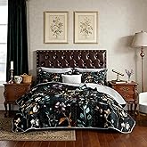 UEVBF Floral Quilt Set Queen Size,3 Pieces Flower Parrten Bed Sets,Garden Style Soft Lightweight Bedding Set with 2 Pillowcases,Colorful Bedding for Adults Kids.
