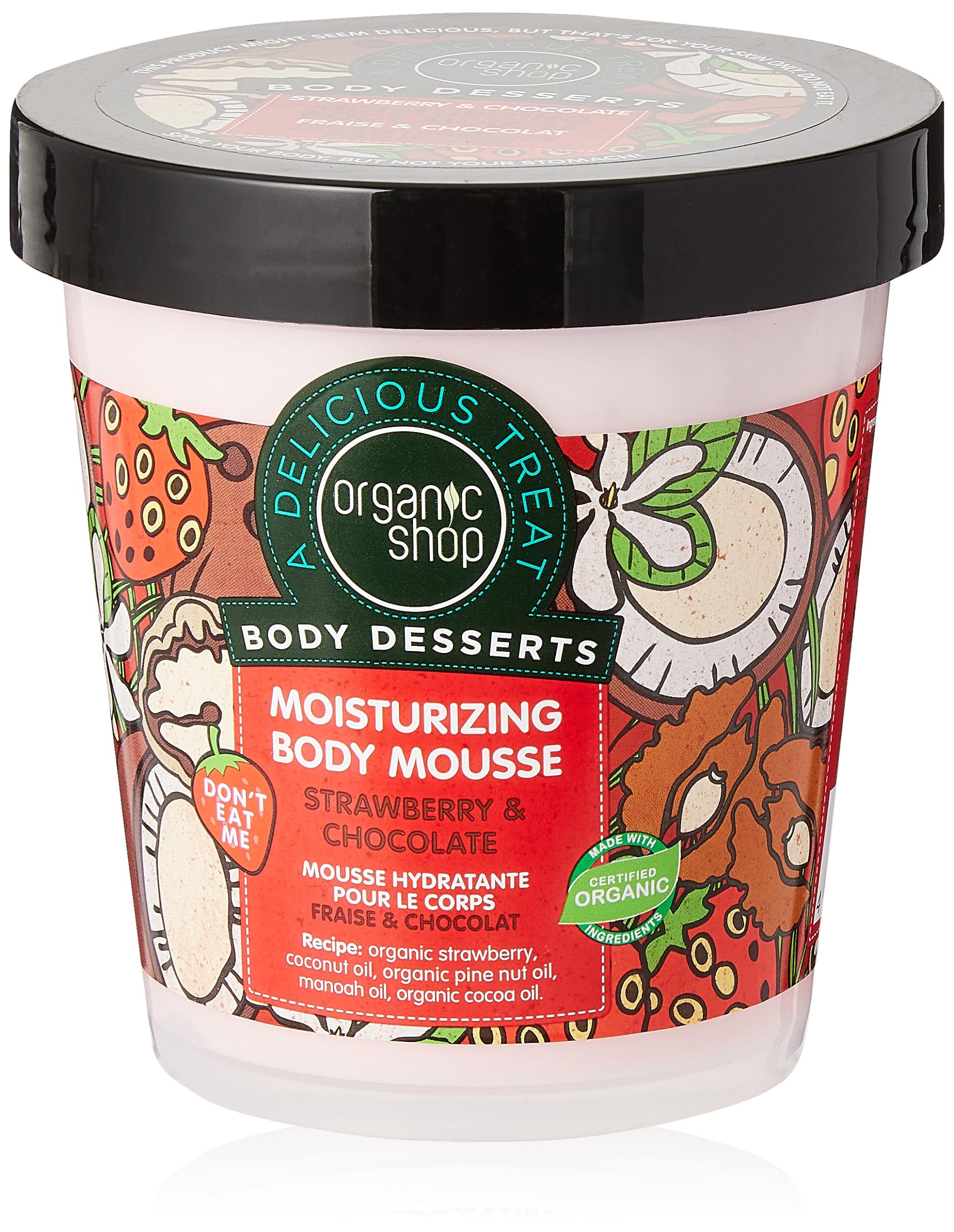 Organic Shop Strawberry & Chocolate Moisturising Body Mousse 450ml