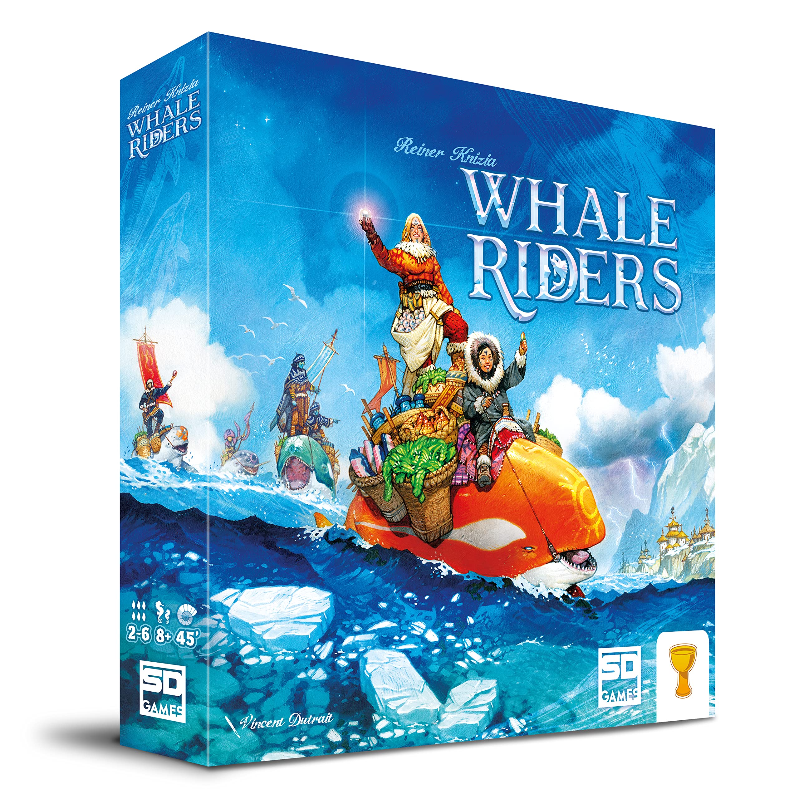 SD GAMES - Whale Riders Board Game - Strategy and Management Game - Trade, Tiles - 30x30x5cm