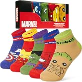 Marvel Boys Ankle Socks, Soft and Breathable Socks Pack of 5 - Boys Gifts (Multi, 3-8 US)