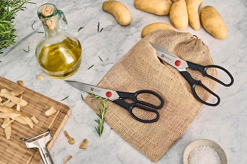 Twin L forbici da cucina professionali multiuso, 20 cm, acciaio speciale inox, forbici da cucina per destrimani e mancini, nero