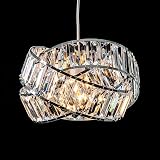 Giggi Modern Chrome Light Shade with Clear Acrylic Crystals 29cm Pendant view 7